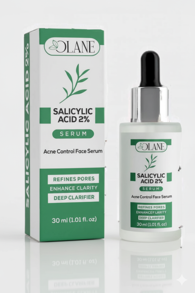 OLANE Salicylic Acid 2% Serum for Acne & Oily Skin – Deep Pore Cleansing, Oil Control & Acne Scar Reduction (30ml)